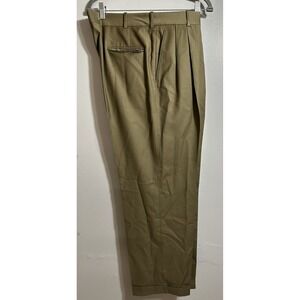 Paul Stuart Men's Green Piana Tasmanian Super 100s ‎ Dress Pants  Italy 37x28